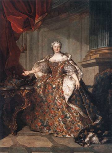 Marie Leczinska Queen Consort of France ca. 1740  	Louis Tocque 1696-1772  	Musee du Louvre Paris